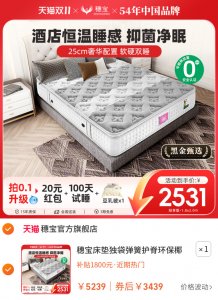 穗宝床垫独袋弹簧护脊环保椰棕软硬两用席梦思加厚抗菌 旅梦者