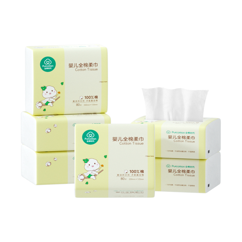 淘宝秒杀：全棉时代婴儿棉柔巾80抽*6包 福利价仅37.9元秒杀！