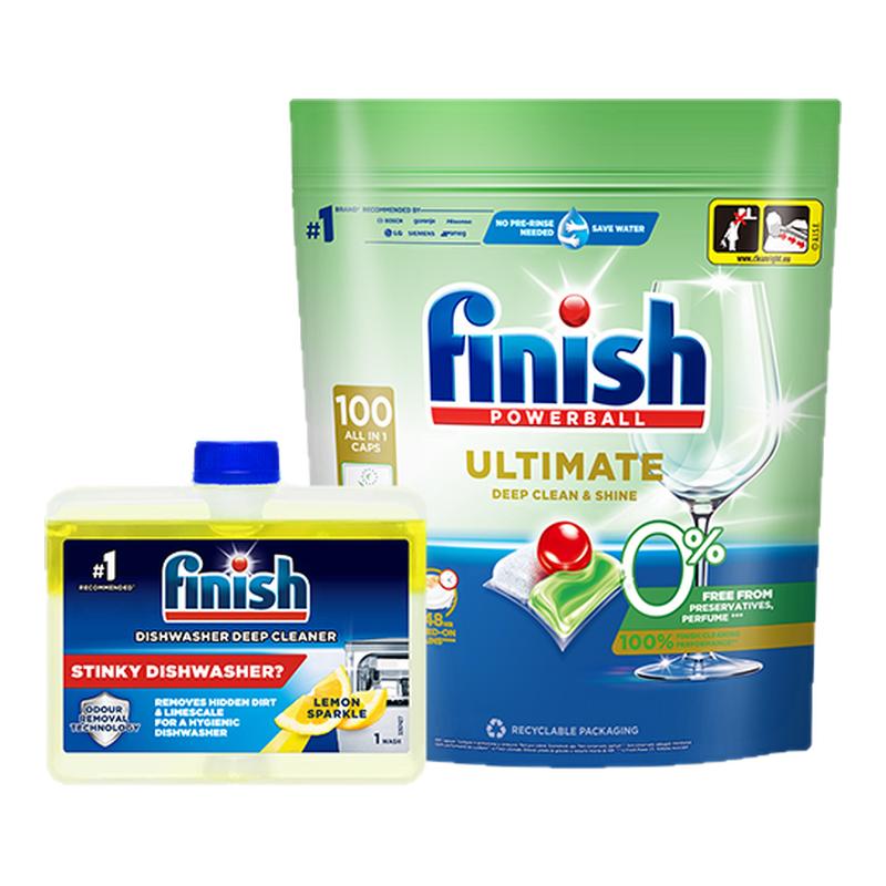 双11现货：finish亮碟洗碗凝珠+机体清洁剂 福利价仅199元秒杀！