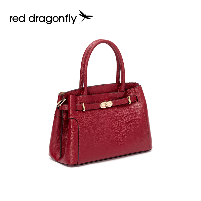 百亿补贴：红蜻蜓妈妈款婚包 红色真皮手提单肩包 福利价仅429元秒杀！