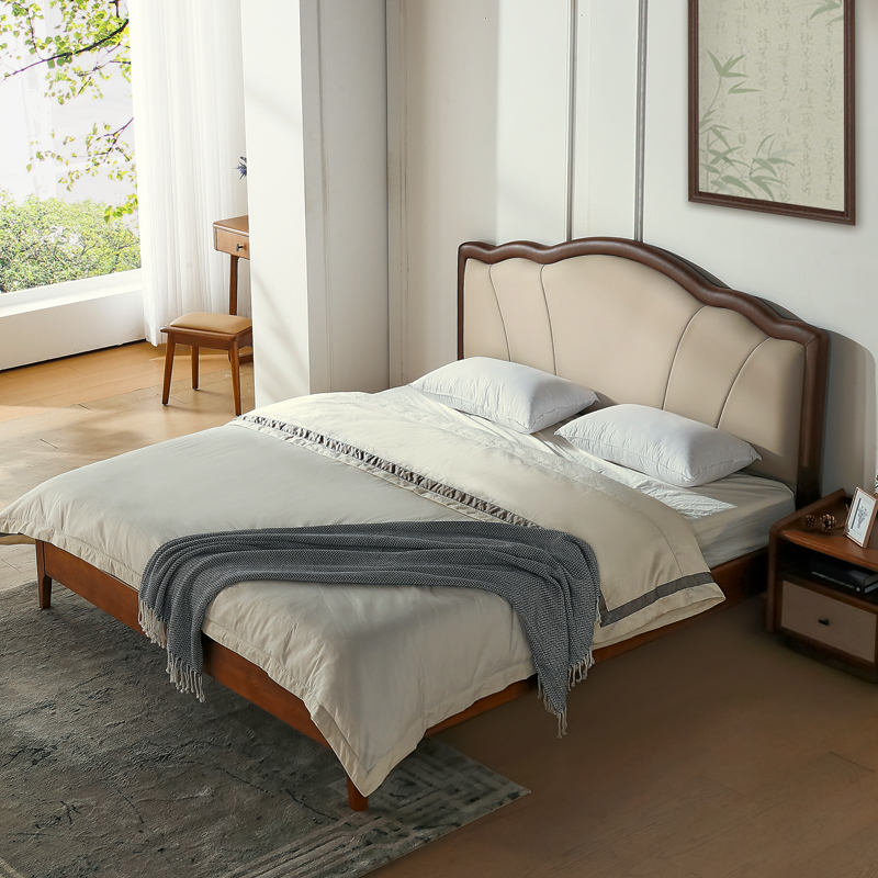 百亿补贴：慕思金丝檀木全实木床主卧双人复古真皮软包 福利价仅7154.96元秒杀！