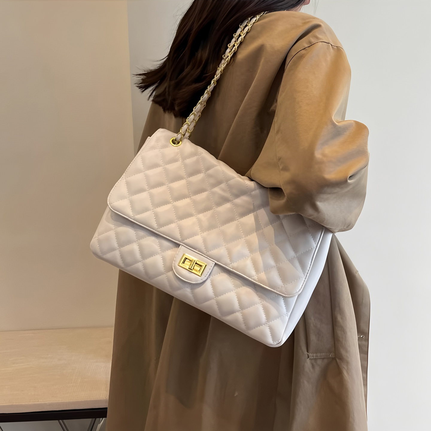 双11现货：大容量菱格链条女包2025新款单肩包斜挎包 福利价仅69元秒杀！