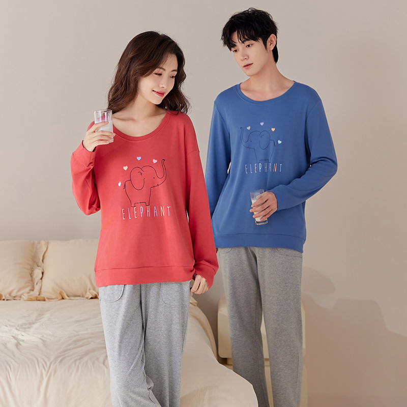 双11现货：韩彩！秋季纯棉长袖情侣家居服 福利价仅49.1元秒杀！