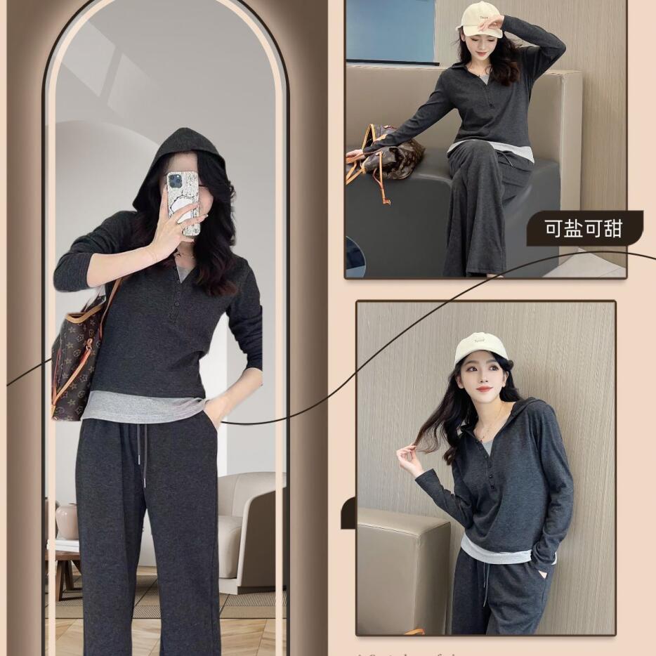 上衣+裤子！韩版慵懒风长袖休闲套装 券后【39.9元】包邮秒杀