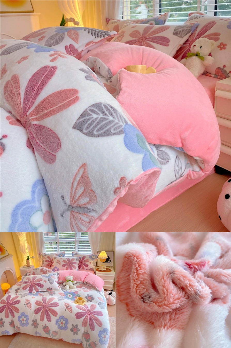 官方淘礼金补贴：冬季加厚牛奶绒四件套床单被套 福利价仅99.9元秒杀！